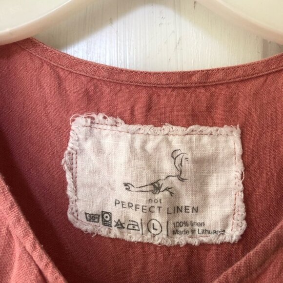 notPERFECTLINEN mama Midi Dress pink large 100% linen - Picture 3 of 7